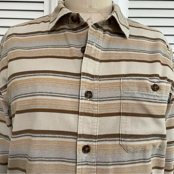 O’NEILL CARUSO TAN STRIPE CORD SHIRT SZ-S - Picture 2 of 11